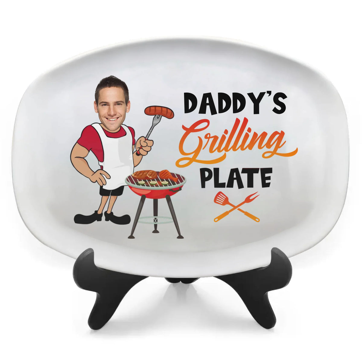 Daddy's Grilling Plate - Personalized Platter, Gift for Dad/Grandpa, Father's Day Gift