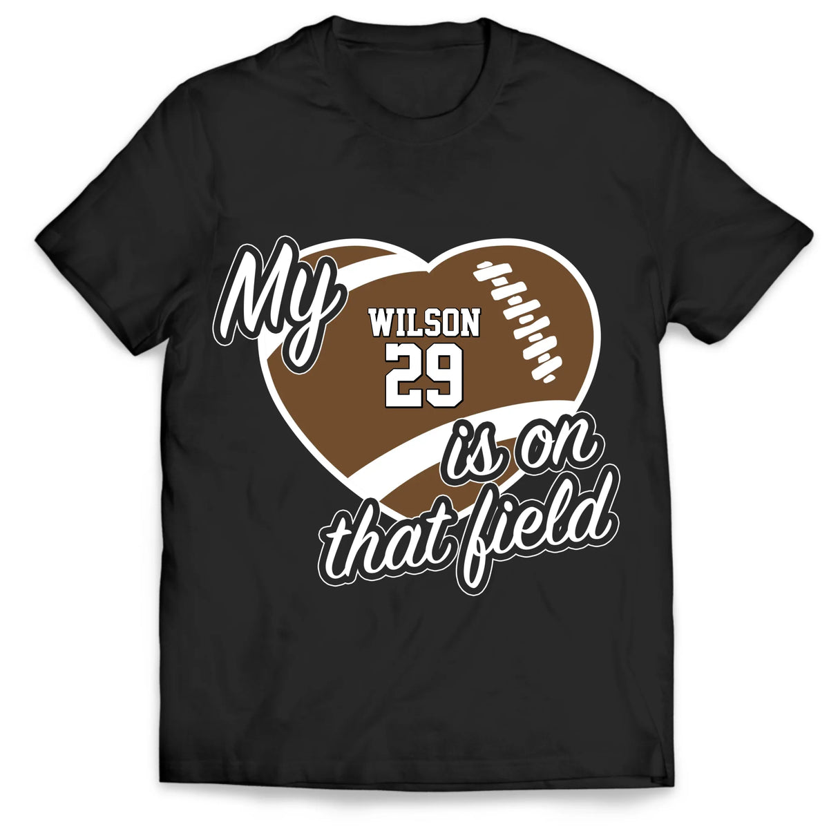 My Heart Is On That Field - Personalized T-Shirt, Gift For Sport Mom, Grandma