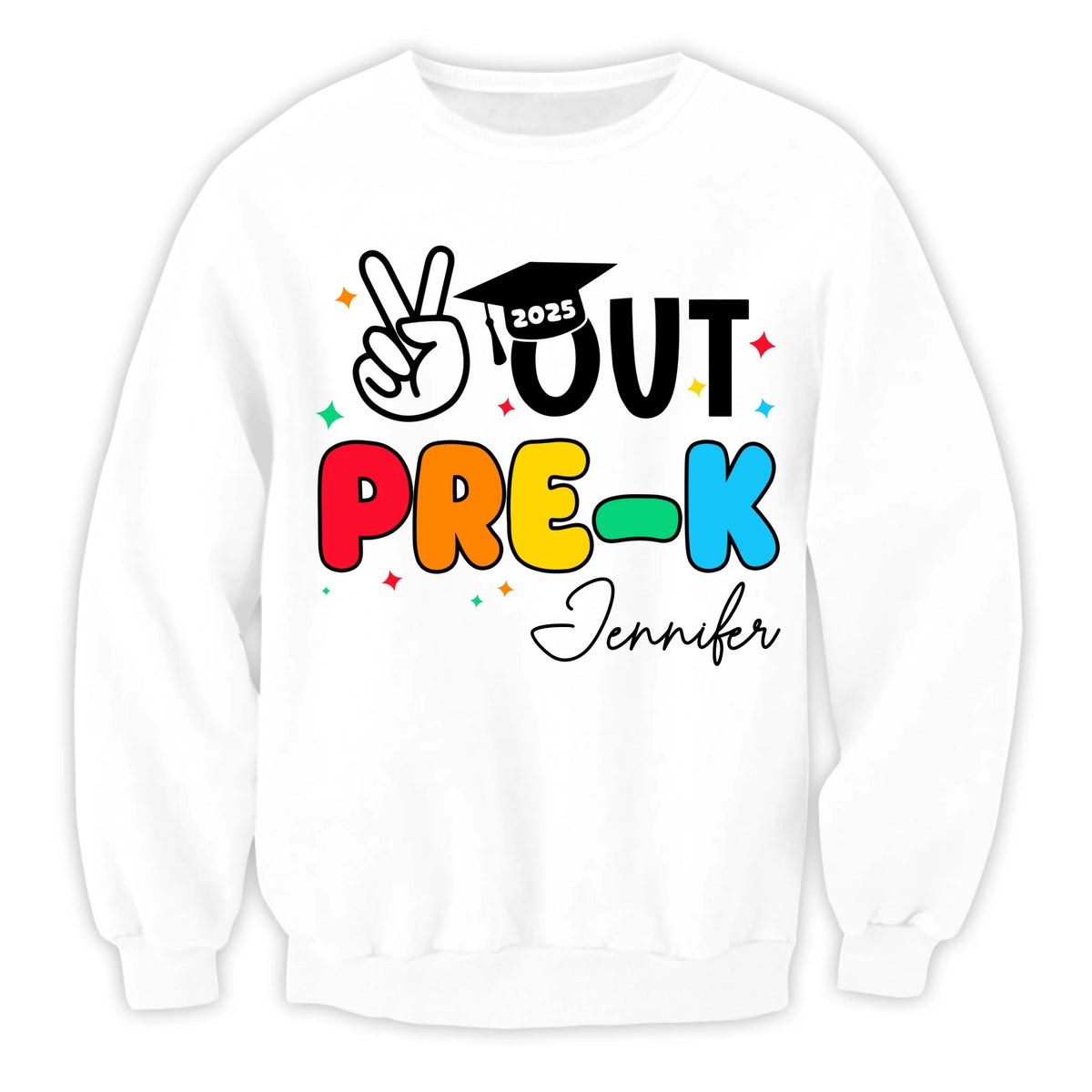 Peace Out Pre-K 2025 - Personalized T-Shirt, Pre-K Graduation Gift For Kids, 2025 Kindergarten/Pre-K Grad Shirt