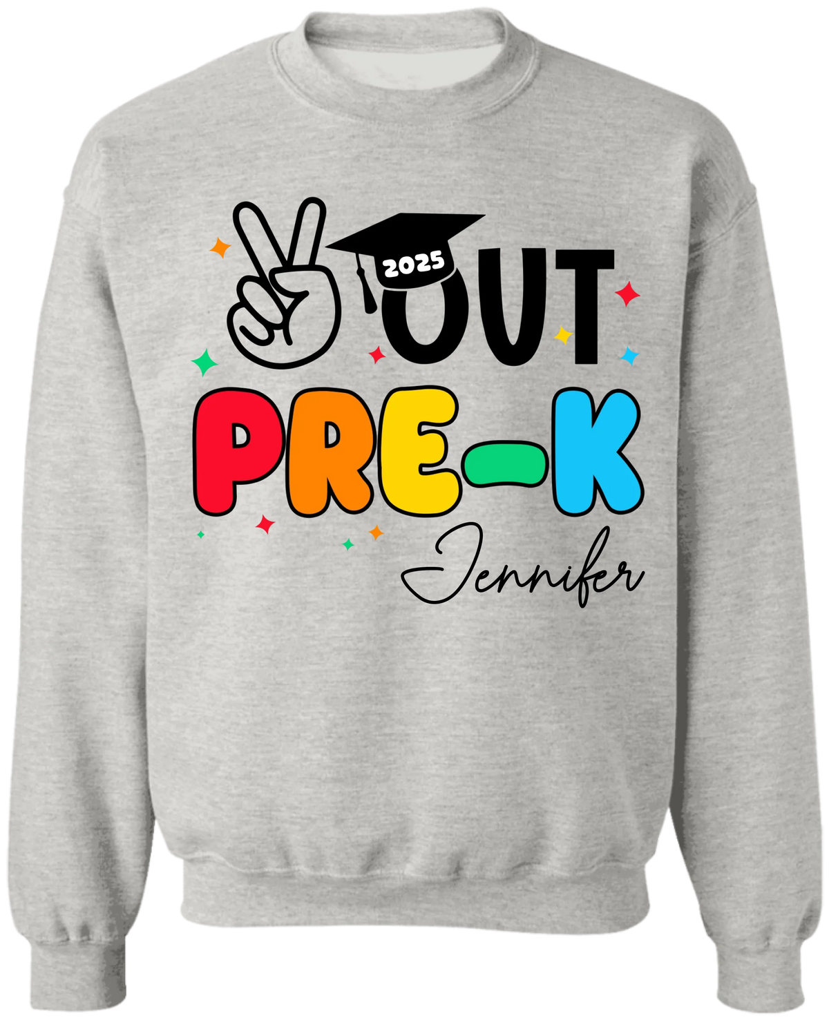 Peace Out Pre-K 2025 - Personalized T-Shirt, Pre-K Graduation Gift For Kids, 2025 Kindergarten/Pre-K Grad Shirt