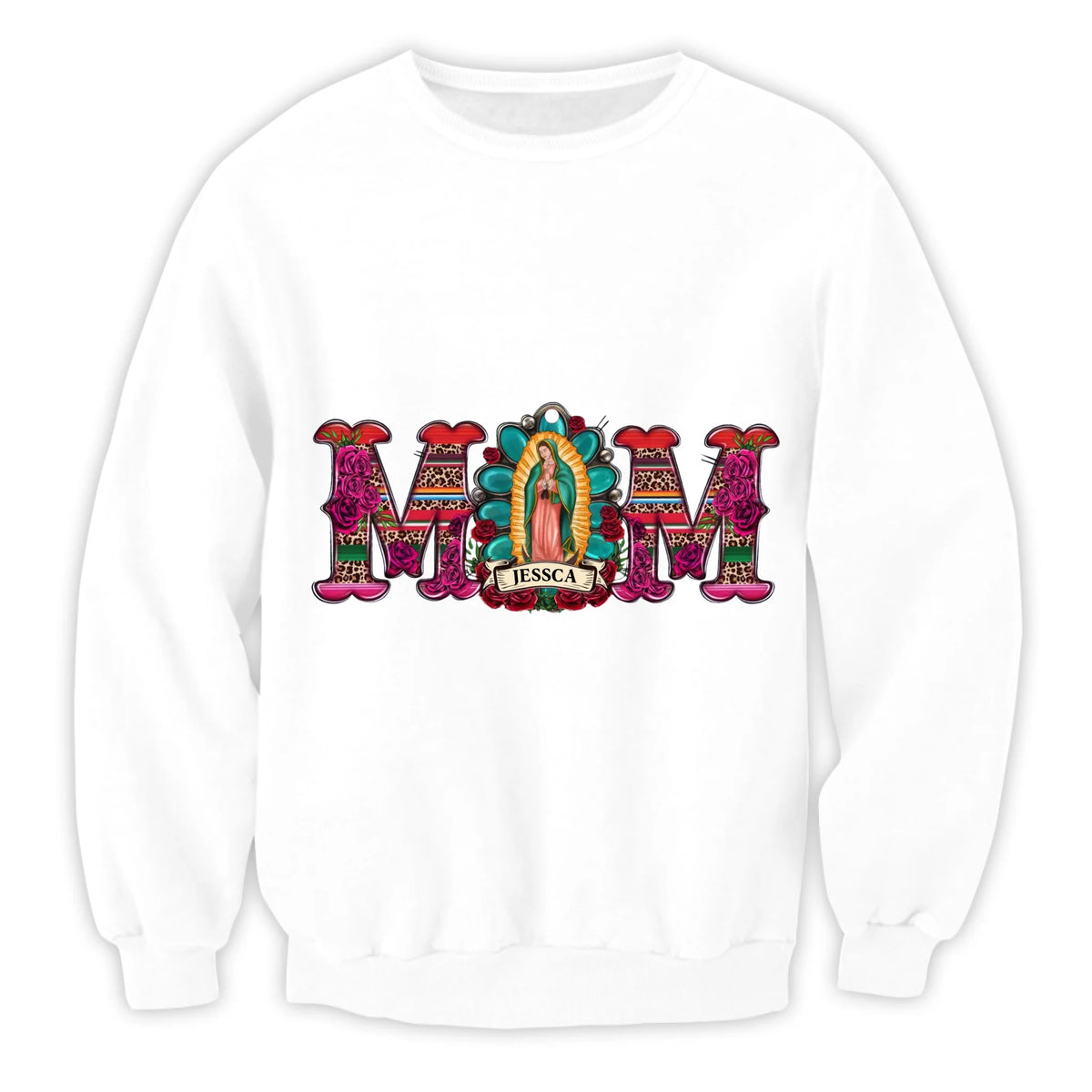 Mexican Mom with Virgen de Guadalupe - Personalized T-shirt , Mother's Day Gift
