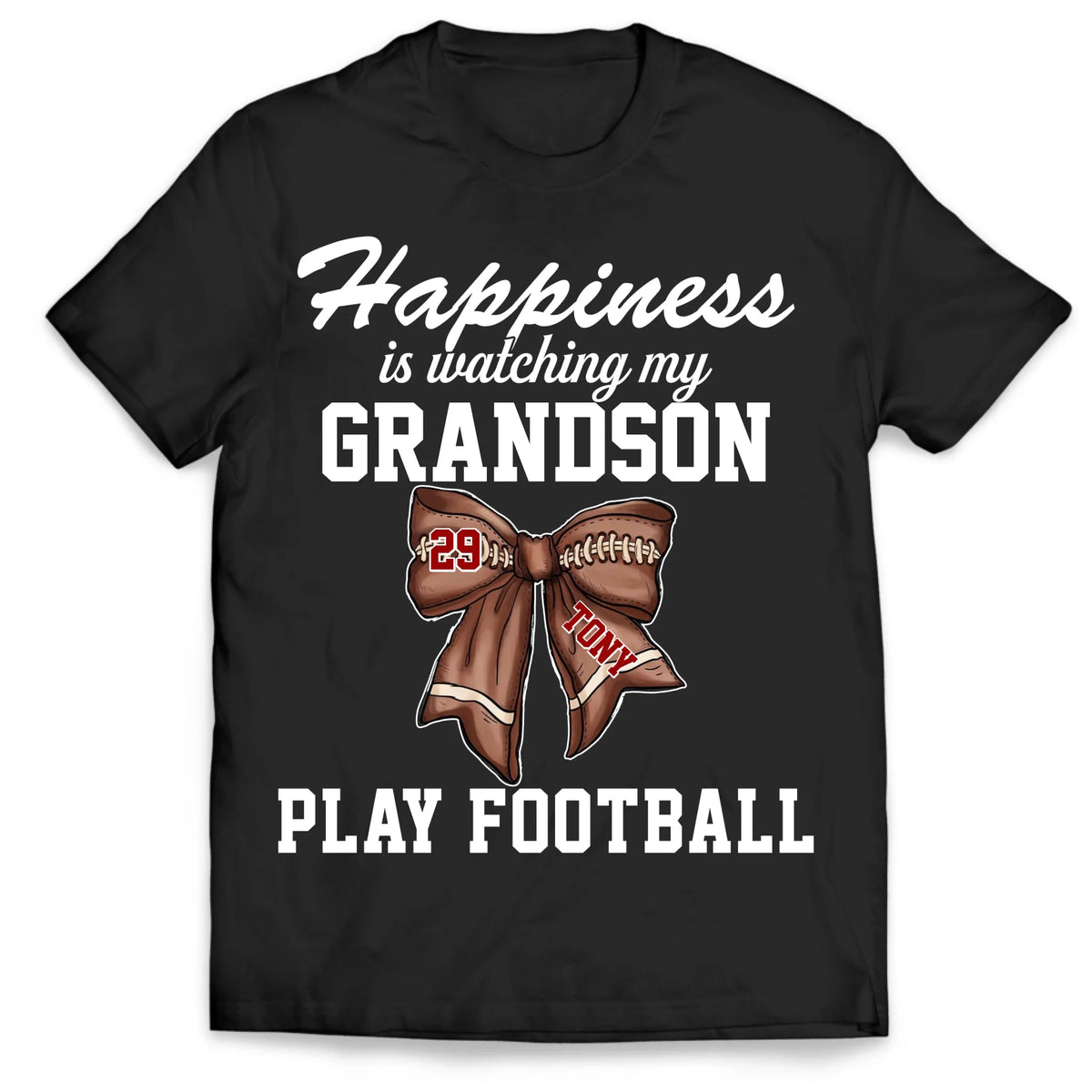 Happiness Is Watching My Kid Play - Personalized T-Shirt, Football, Softball, Baseball Shirt
