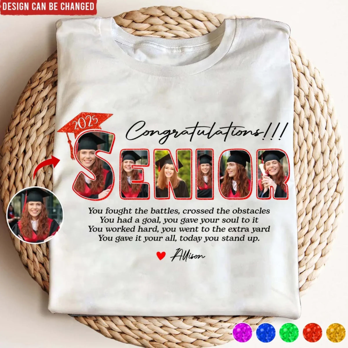 You Gave It Your All, Today You Stand Up - Personalized T-Shirt, Graduation Party Shirt, 2025 Senior Grad Gift