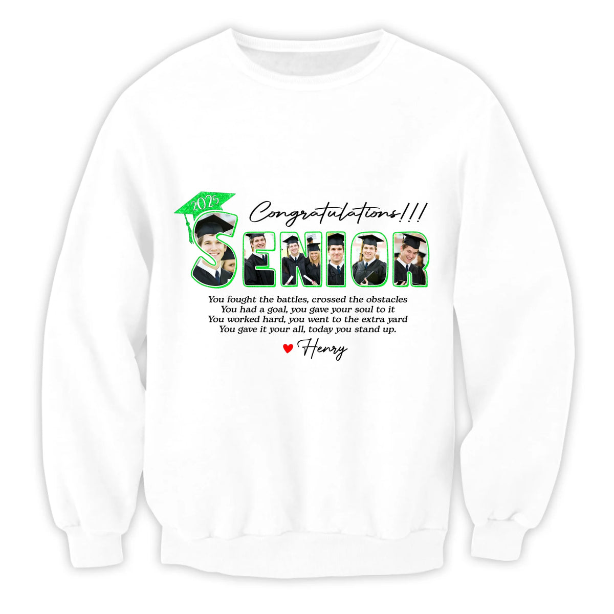 You Gave It Your All, Today You Stand Up - Personalized T-Shirt, Graduation Party Shirt, 2025 Senior Grad Gift