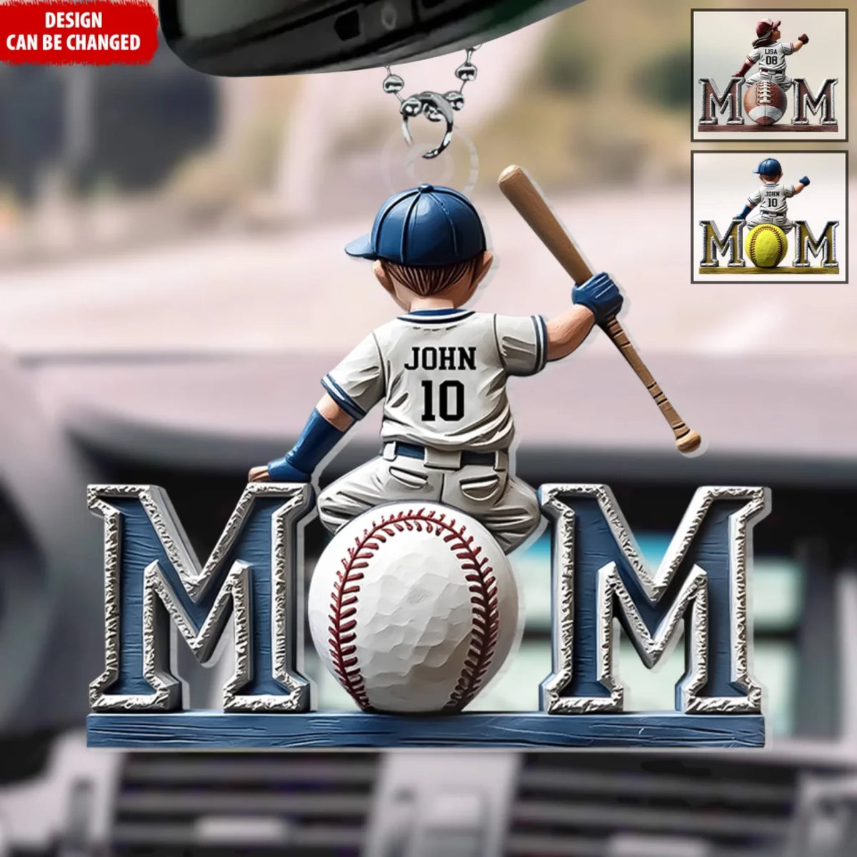 Custom Name And Number - Personalized Acrylic Car Hanger, Sport Car Hanger Decor For Fan