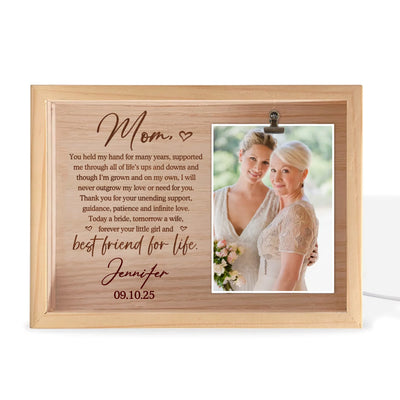 Forever Your Little Girl And Best Friend For Life - Personalized Frame Light Box, Gift for Mom From Daughter, Mother of the Bride Gift