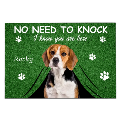 No Need To Knock We Know You Are Here - Personalized Doormat, Gift For Dog Lover