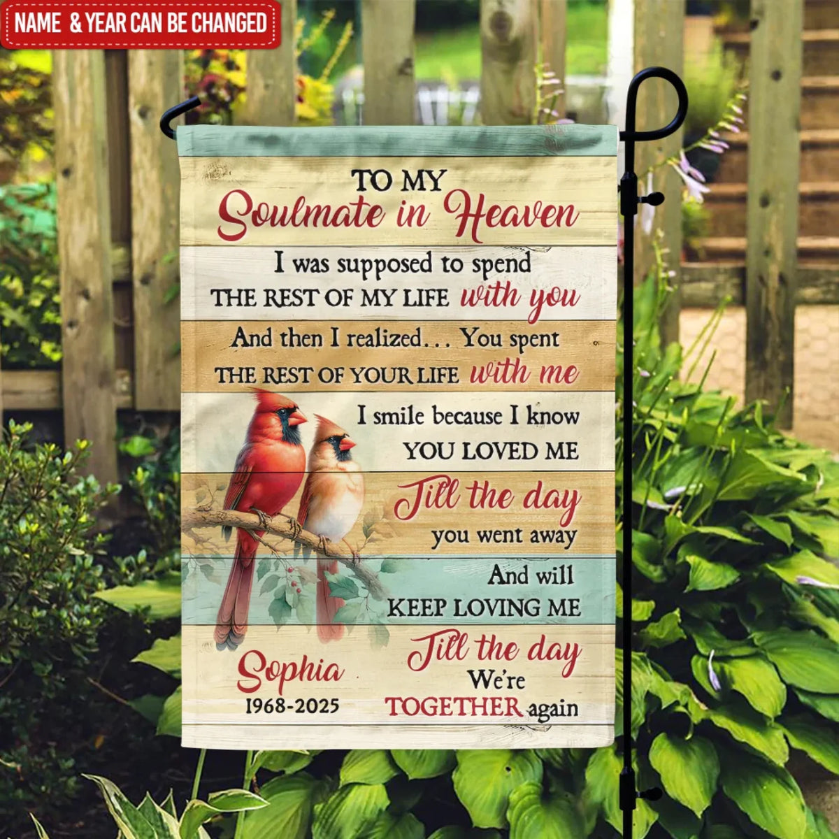 My Soulmate In Heaven - Personalized Garden Flag, Memorial Gift For Loss Of Loved One