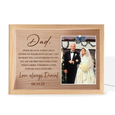 Today A Bride Forever Your Little Girl - Personalized Frame Light Box, Gift for Dad from Daughter, Father of the Bride Gift, Father's Day Gift