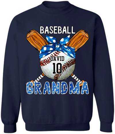 Baseball Grandma - Personalized T-Shirt, Gift For Baseball Mama/ Grandma, Baseball Fan