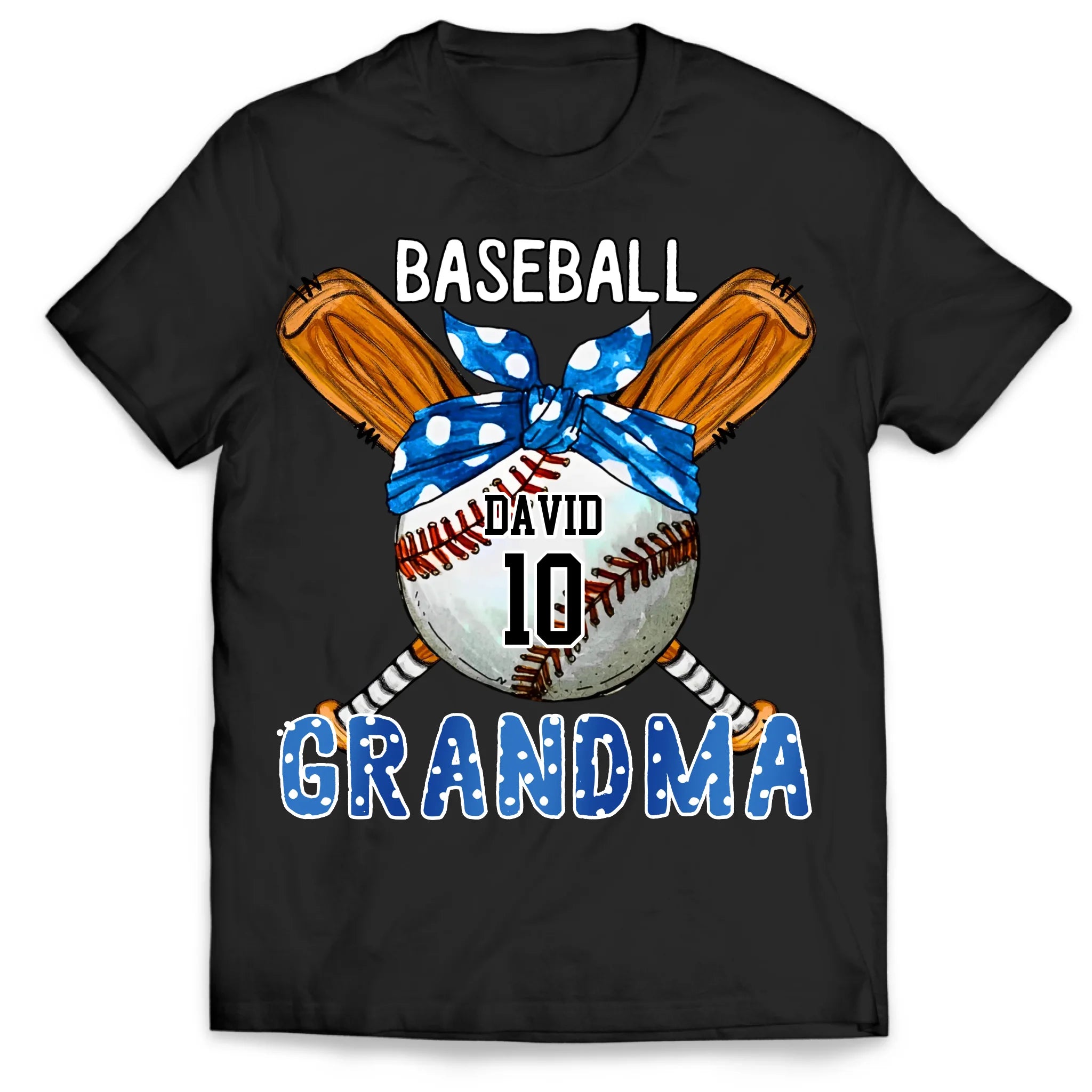 Baseball Grandma - Personalized T-Shirt, Gift For Baseball Mama/ Grandma, Baseball Fan
