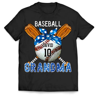 Baseball Grandma - Personalized T-Shirt, Gift For Baseball Mama/ Grandma, Baseball Fan