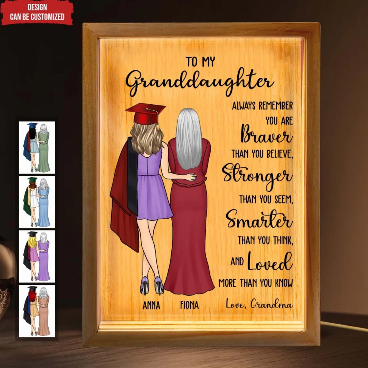 You Are Braver Than You Think - Personalized Frame Light Box, Graduation Gift, Family Gift