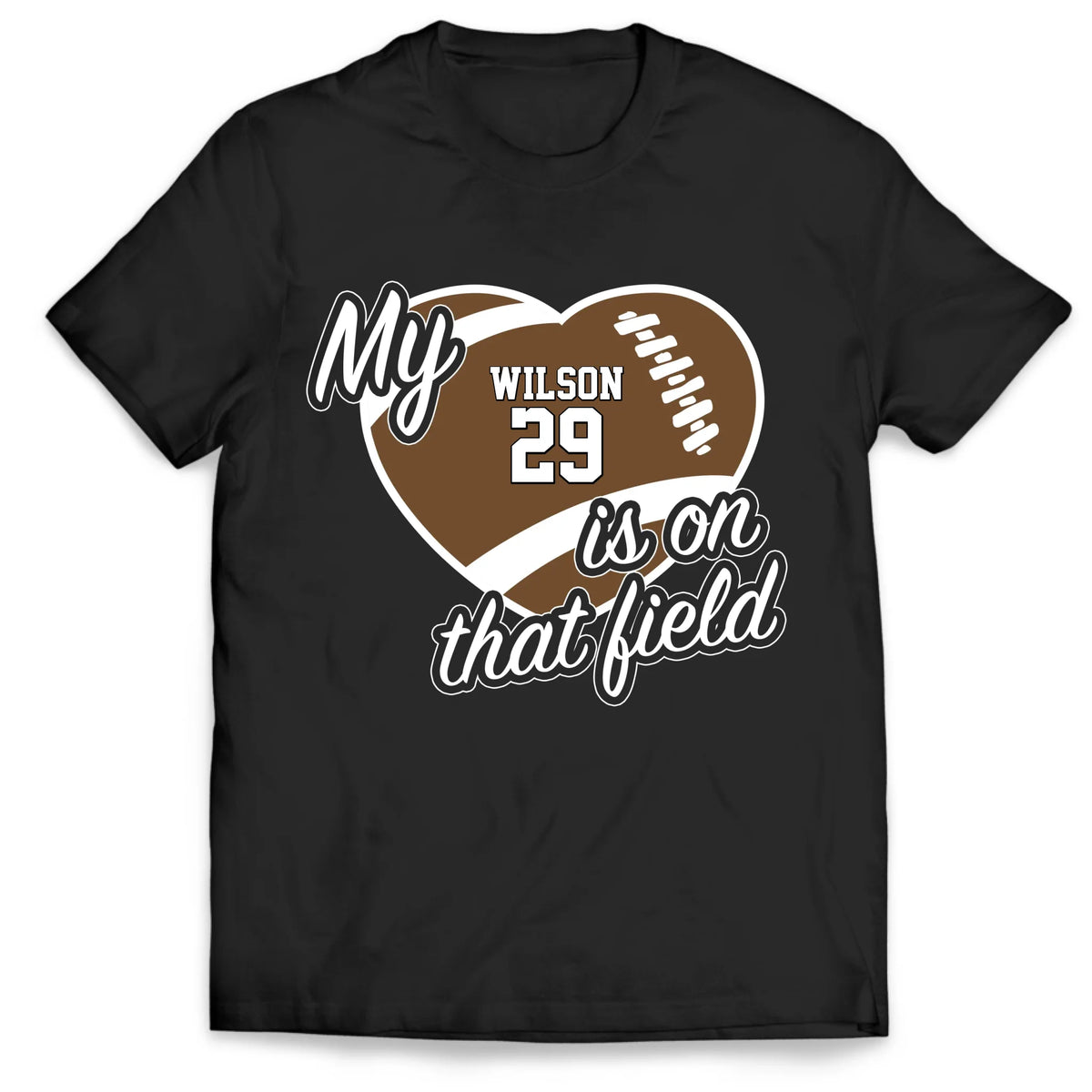 My Heart Is On That Field - Personalized T-Shirt, Gift For Sport Mom, Grandma