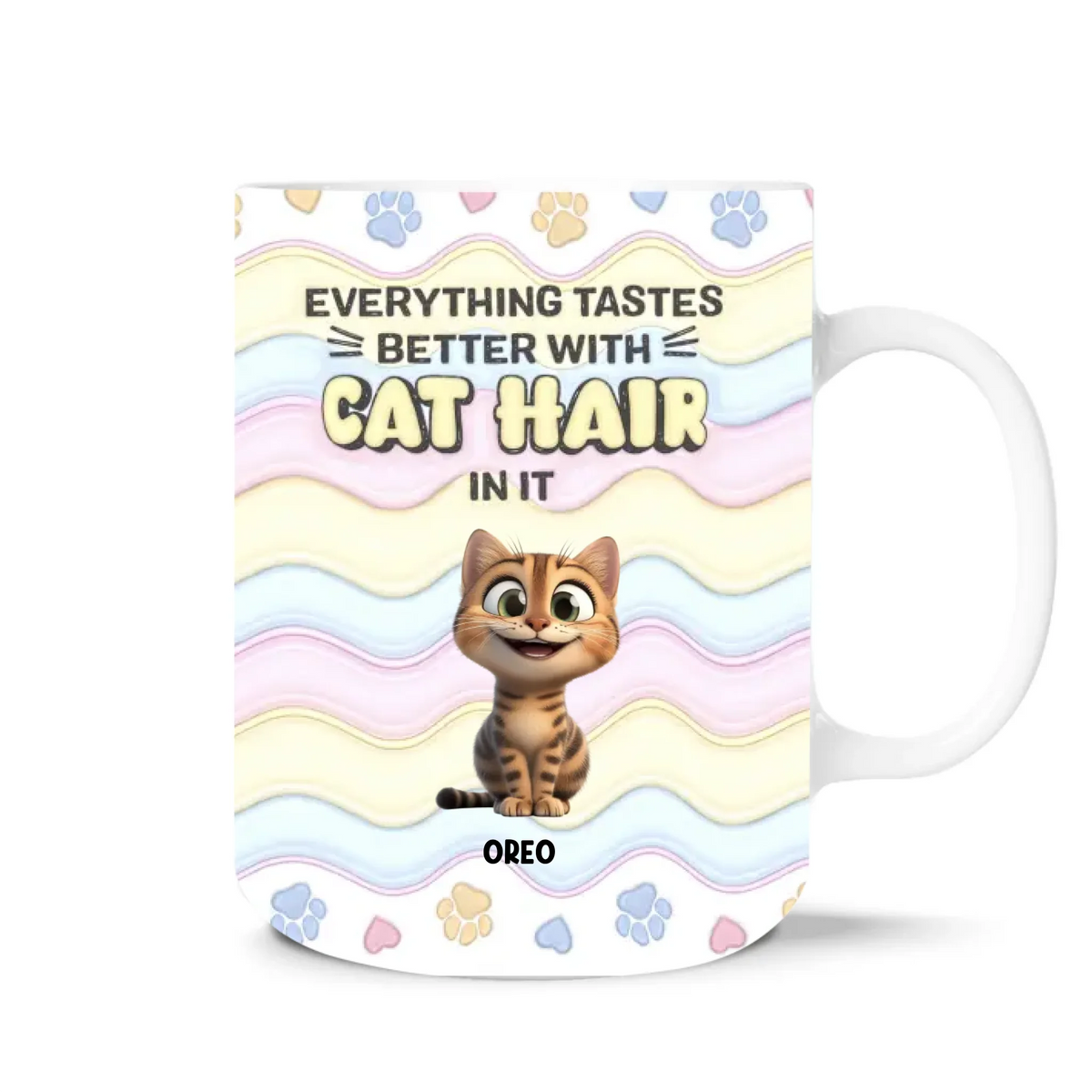 Everything Tastes Better With Cat Hair In It - Personalized Mug, Gift for Cat Lover