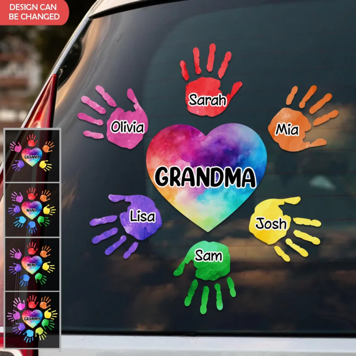 Grandma Colorful Hands - Personalized Decal, Gift For Family, Grandma/ Mommy Gift