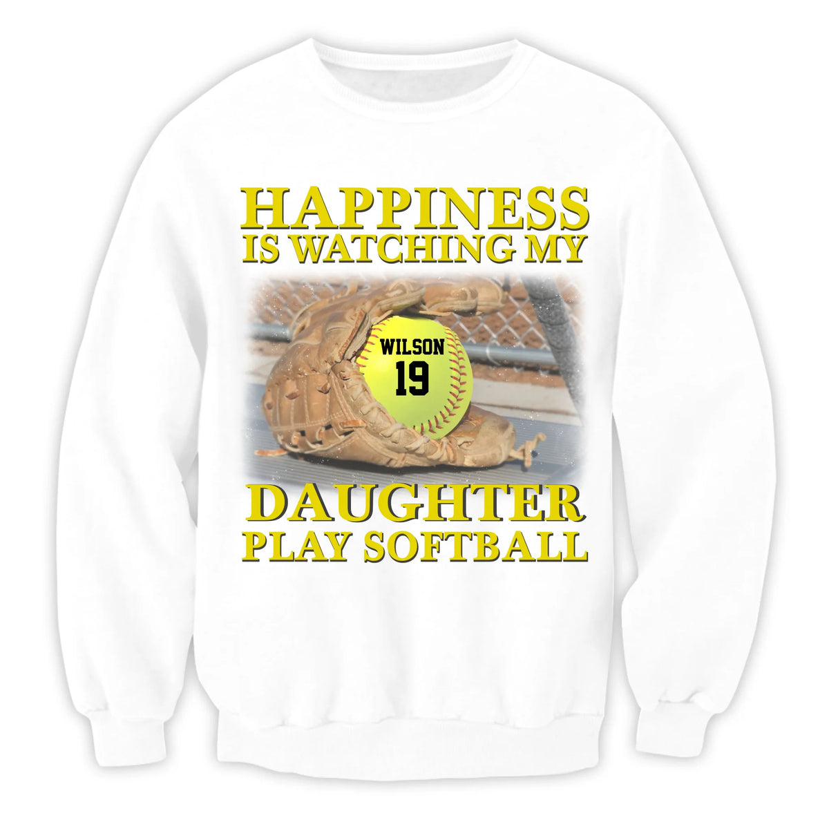 Happiness Is Watching My Granddaughter Play Softball Softball Grandma - Personalized T-Shirt, Gift For Softball Mom/ Grandma