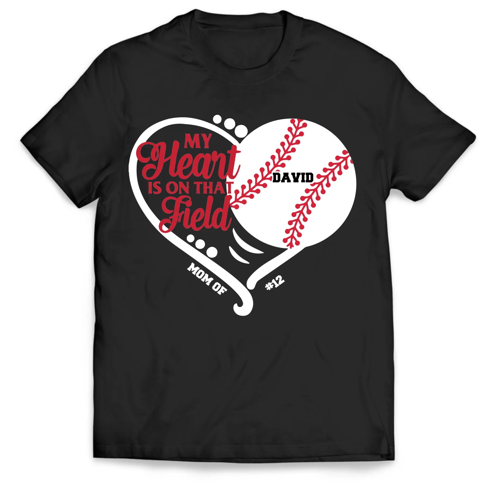 My Heart Is On That Field - Personalized T-Shirt, Gift For Sport Grandma, Sport Mom