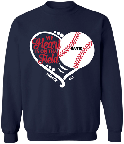 My Heart Is On That Field - Personalized T-Shirt, Gift For Sport Grandma, Sport Mom