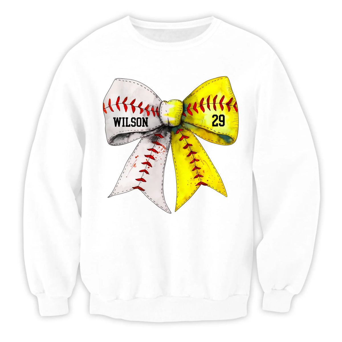 Retro Coquette Softball Bow - Personalized T-Shirt, Gift for Baseball/Softball Mom, Sport Mom Shirt