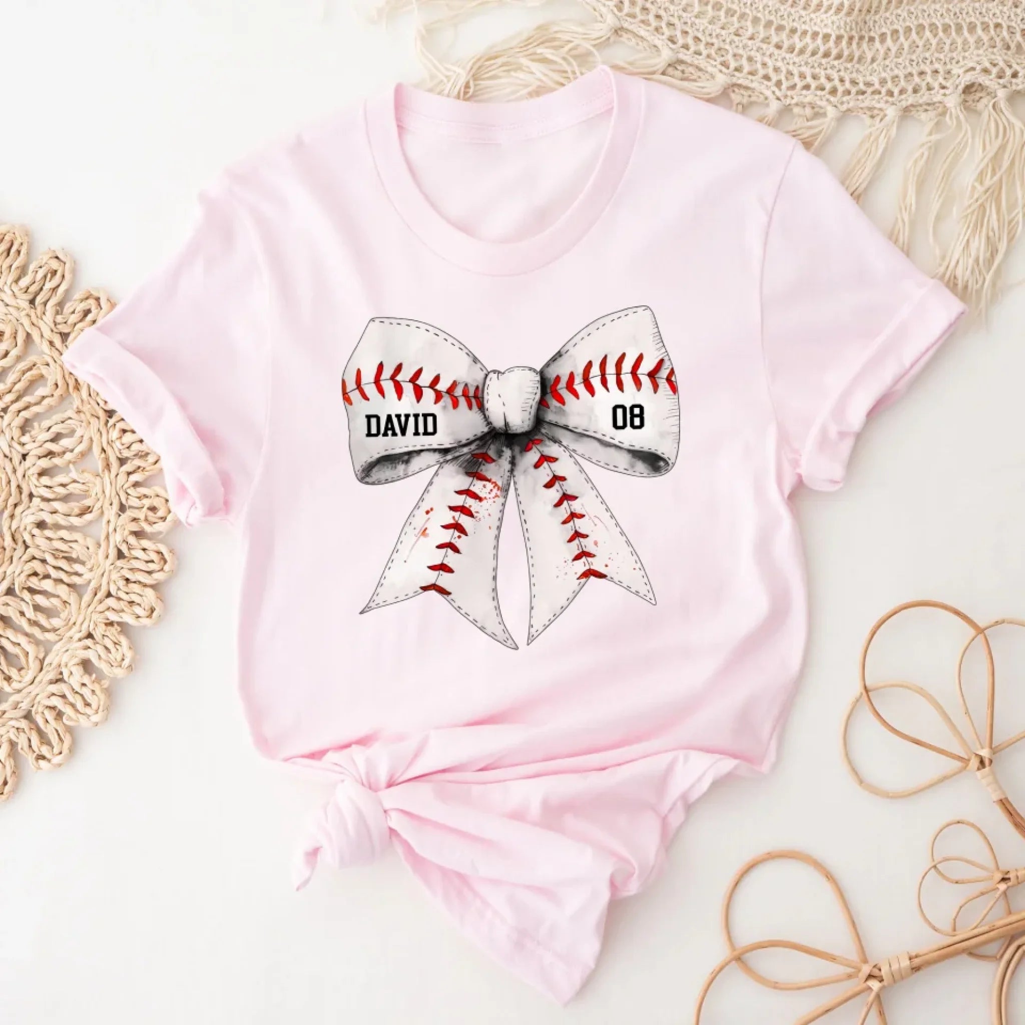 Retro Coquette Softball Bow mk 1