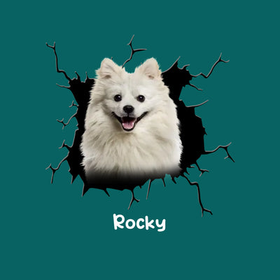 Dog Pic Crack Car - Personalized Decal, Gift For Dog Lovers, Dog Car Decal