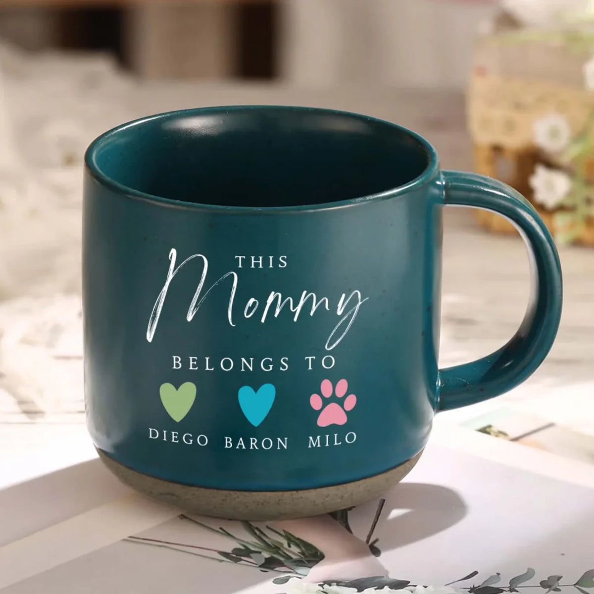 This Mommy Belongs to Little Heart and Paw - Personalized Pottery Mug, Gift for Mom/Grandma, Mother's Day Gift, mothers day mug,Funny coffee mug, mug, tea mug, beer mug, personalized mug, personalized mugs, custom coffee mug,mothers day gift, mothers day, mother day gift, happy mothers day, mothers day ideas, gift for mothers day, mother's day