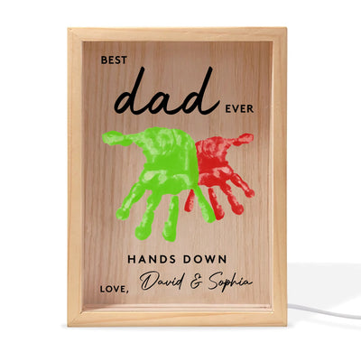 Best Dad Ever Hands Down - Personalized Frame Light Box, Gift For Dad, Happy Father’s Day