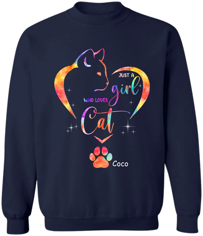 Colorful Just A Girl Who Loves Cats - Personalized T-shirt, Gift For Cat lover