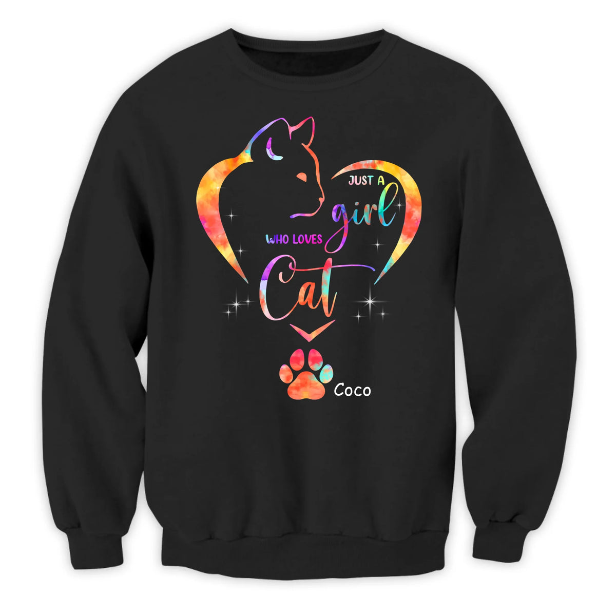 Colorful Just A Girl Who Loves Cats - Personalized T-shirt, Gift For Cat lover