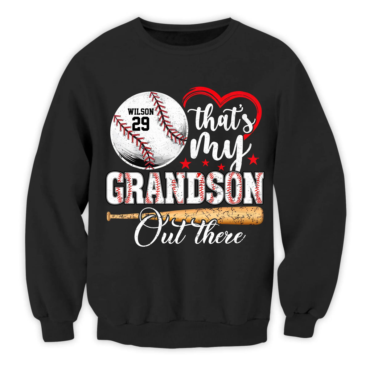 Baseball Fan That's My Grandson Out There - Personalized T-Shirt, Sport Gift For Family, Sport Fan