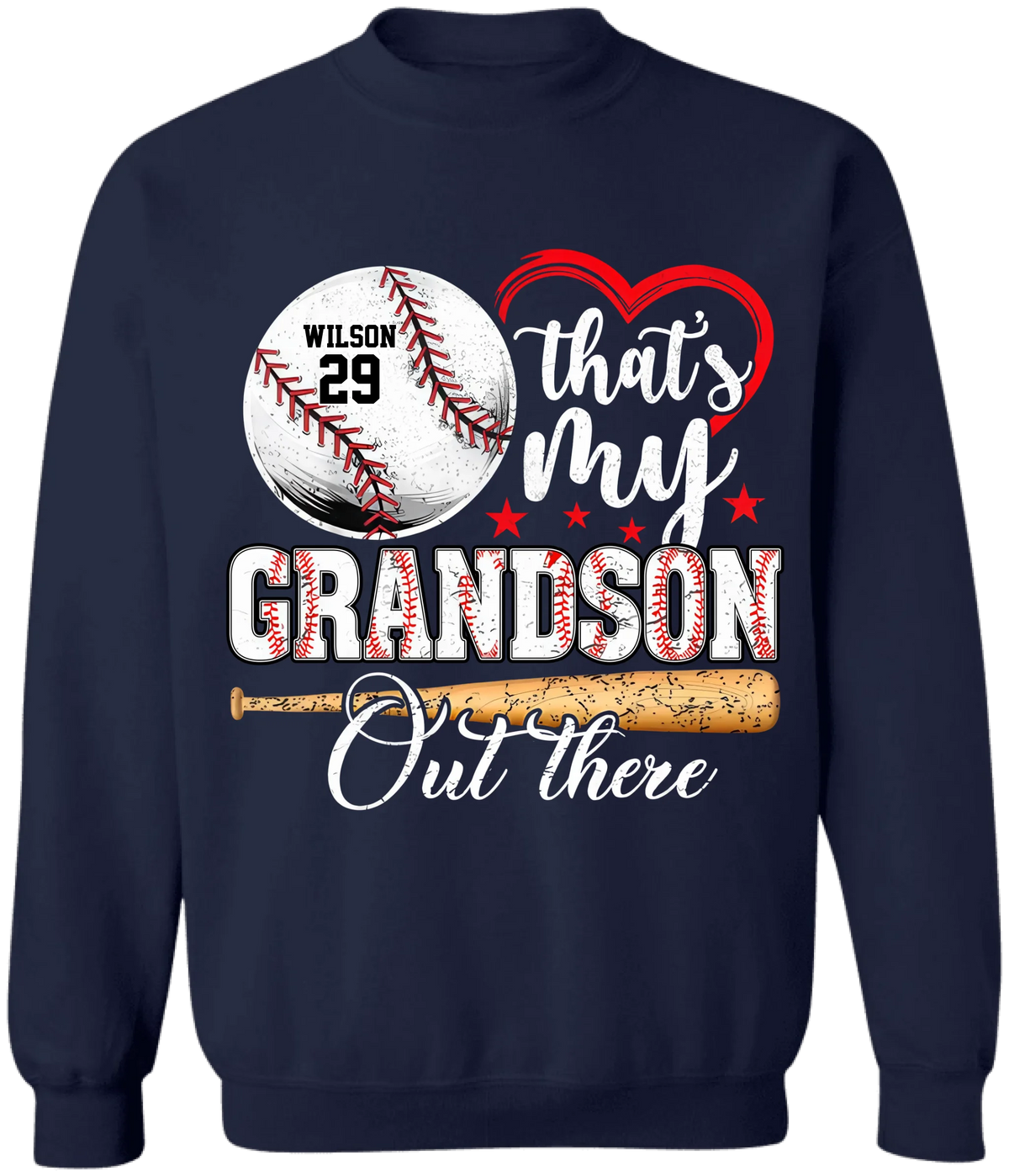 Baseball Fan That's My Grandson Out There - Personalized T-Shirt, Sport Gift For Family, Sport Fan