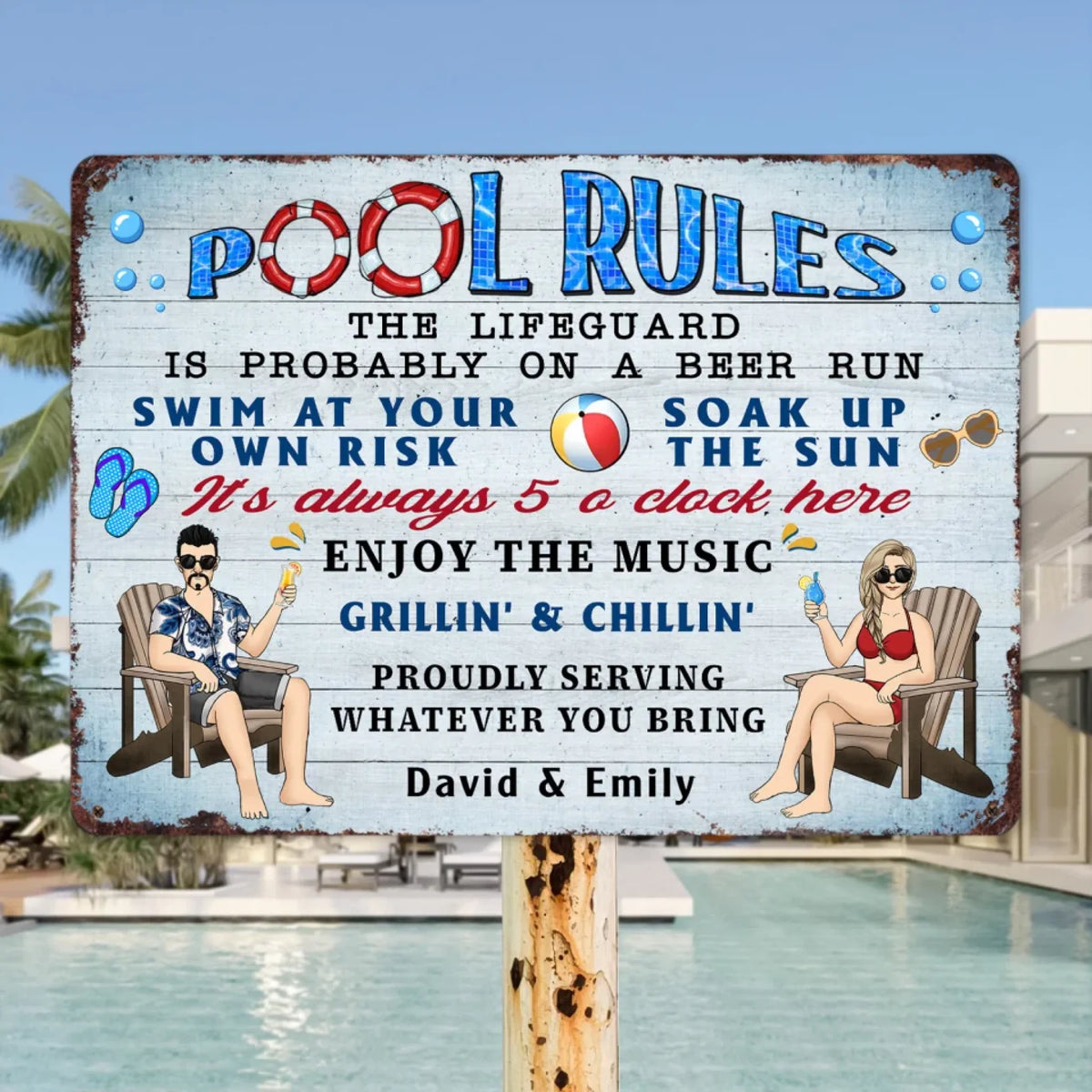 Pool Rules Swim At Your Own Risk Grilling mk3