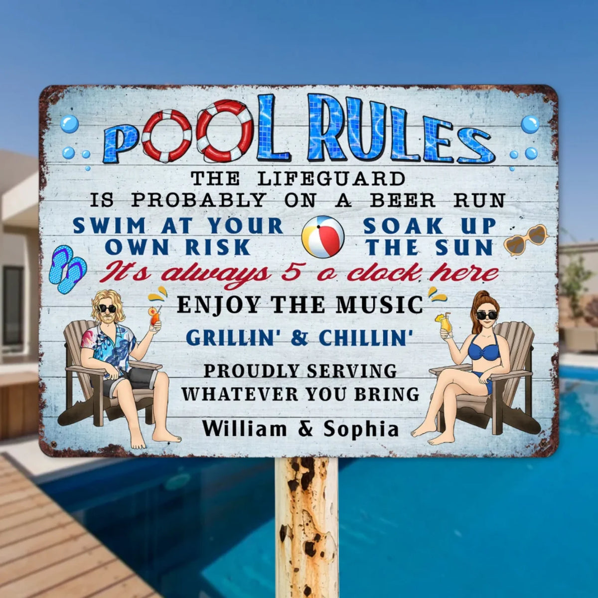 Pool Rules Swim At Your Own Risk Grilling mk1