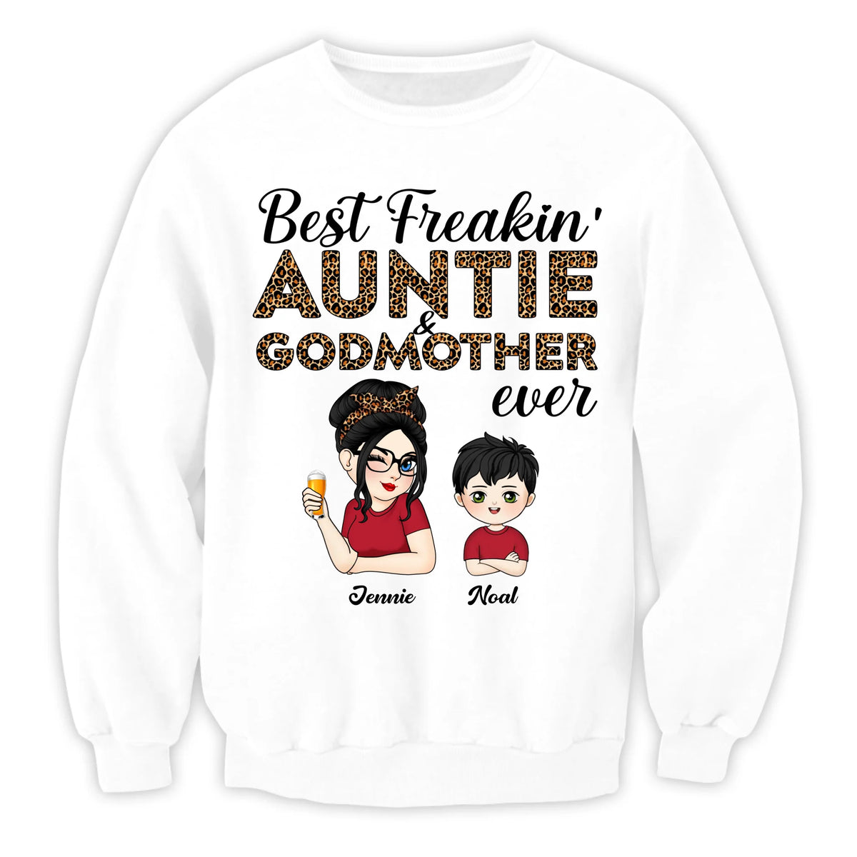 Best Auntie And Godmother Ever - Personalized T-Shirt, Custom Gift For Aunt