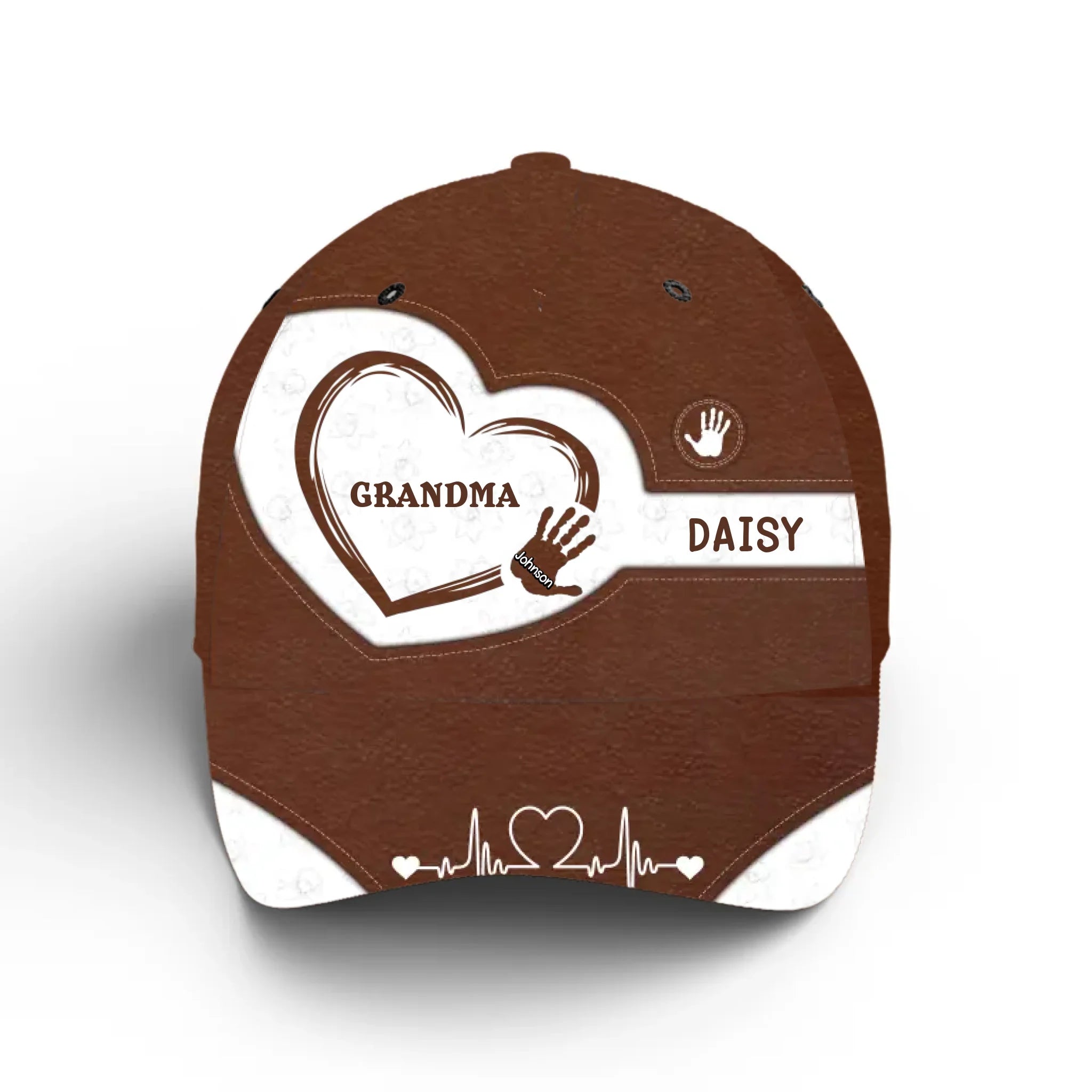 Grandma Handprints - Personalized Classic Cap, Gift For Grandma, Gift For Mom