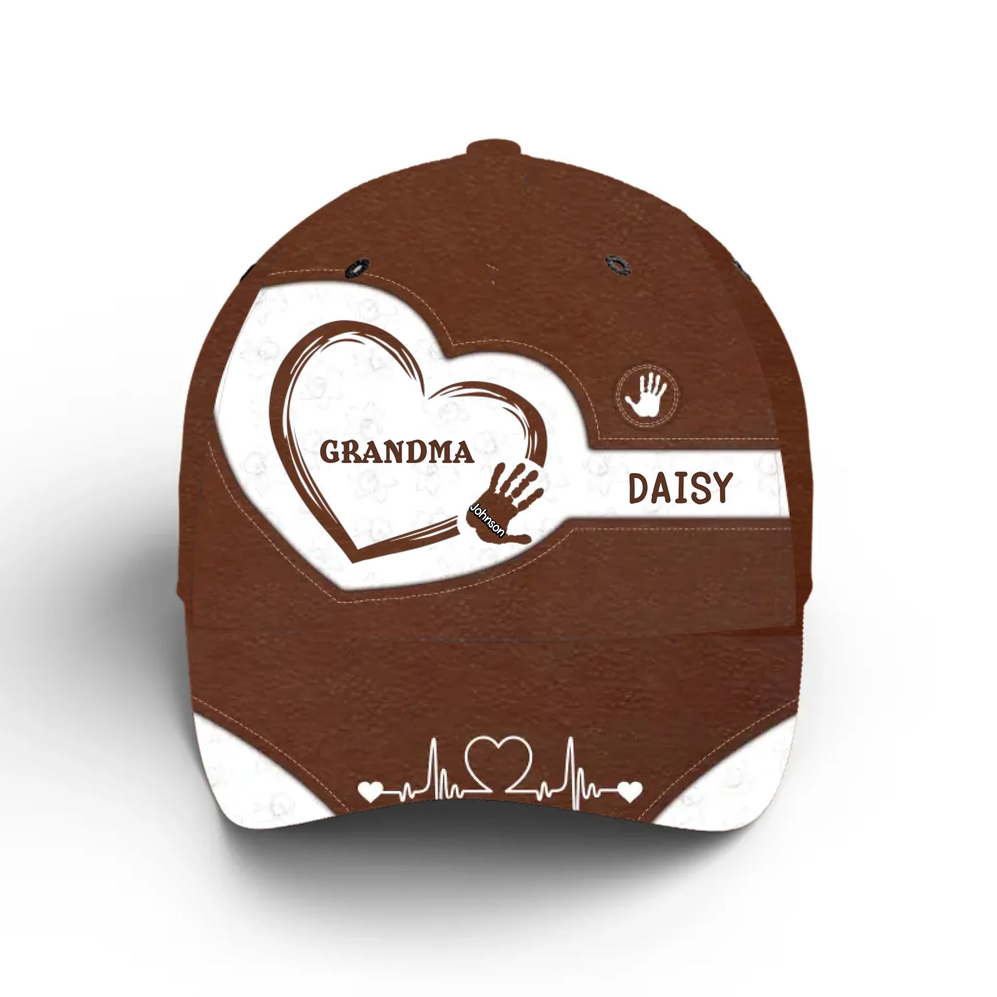 Grandma Handprints - Personalized Classic Cap, Gift For Grandma, Gift For Mom