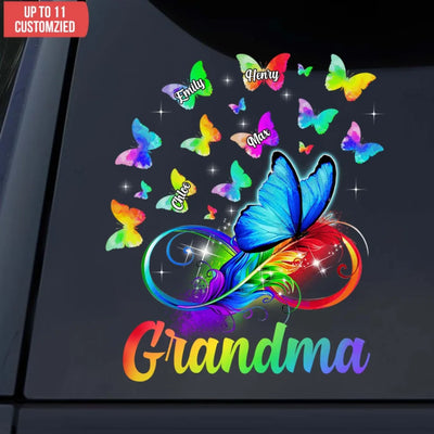 Mom Grandma Butterflies - Personalized Decal, Gift for Grandma