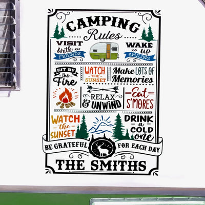 Camping Rules - Personalized Decal, Gift For Camping Lover