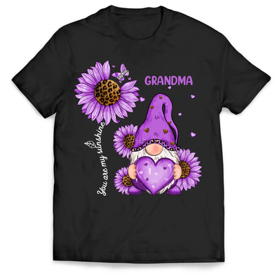 Gnome Grandma Mom Butterfly Kids - Personalized T-Shirt, Gift For Grandma/ Mom, Leopard Grandma Shirt