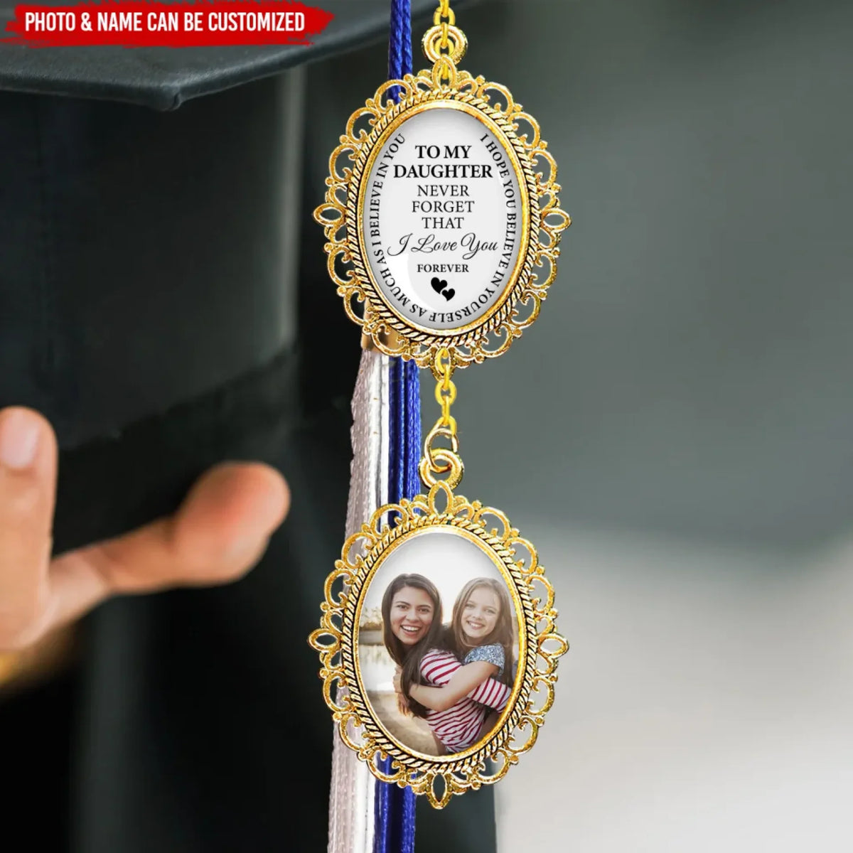 Never Forget That I Love You Forever - Personalized Tassel Charm, Graduation Gift, Graduation Charm