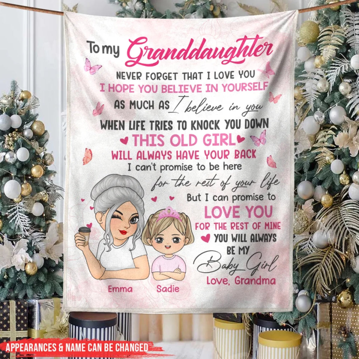 Never Forget That I Love You - Personalized Blanket, Gift For Grandma, Gift For Mom