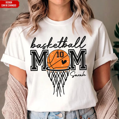 Basketball Mom - Personalized T-shirt, Gift for Basketball Mom/Dad, Basketball Gift