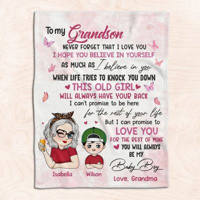 Never Forget That I Love You - Personalized Blanket, Gift For Grandma, Gift For Mom