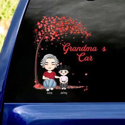 Grandma's Car - Personalized Decal, Gift For Grandma, Gift For Mom