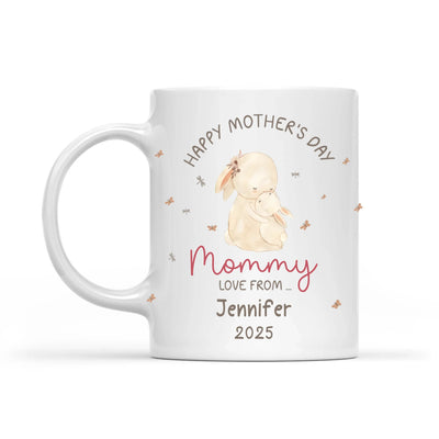Happy First Mother's Day Bunny - Personalized Mug, Gift for New Mom, First Mother's Day Gift