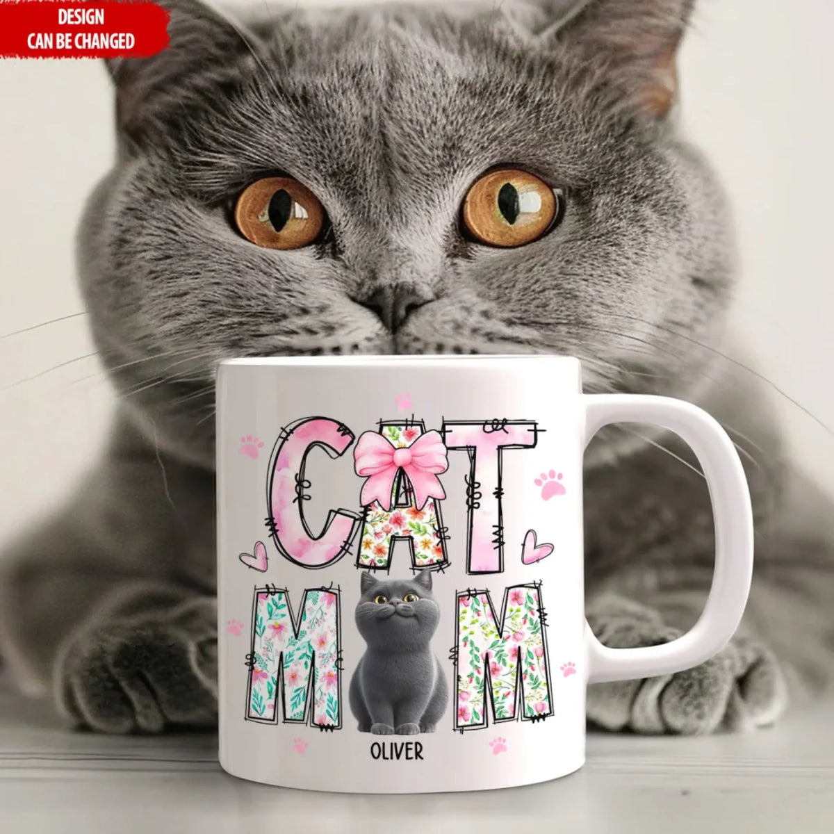 Cat Mom - Personalized Mug, Gift for Cat Mom, Cat Lover Gift, Cute Cat Coffee Cup