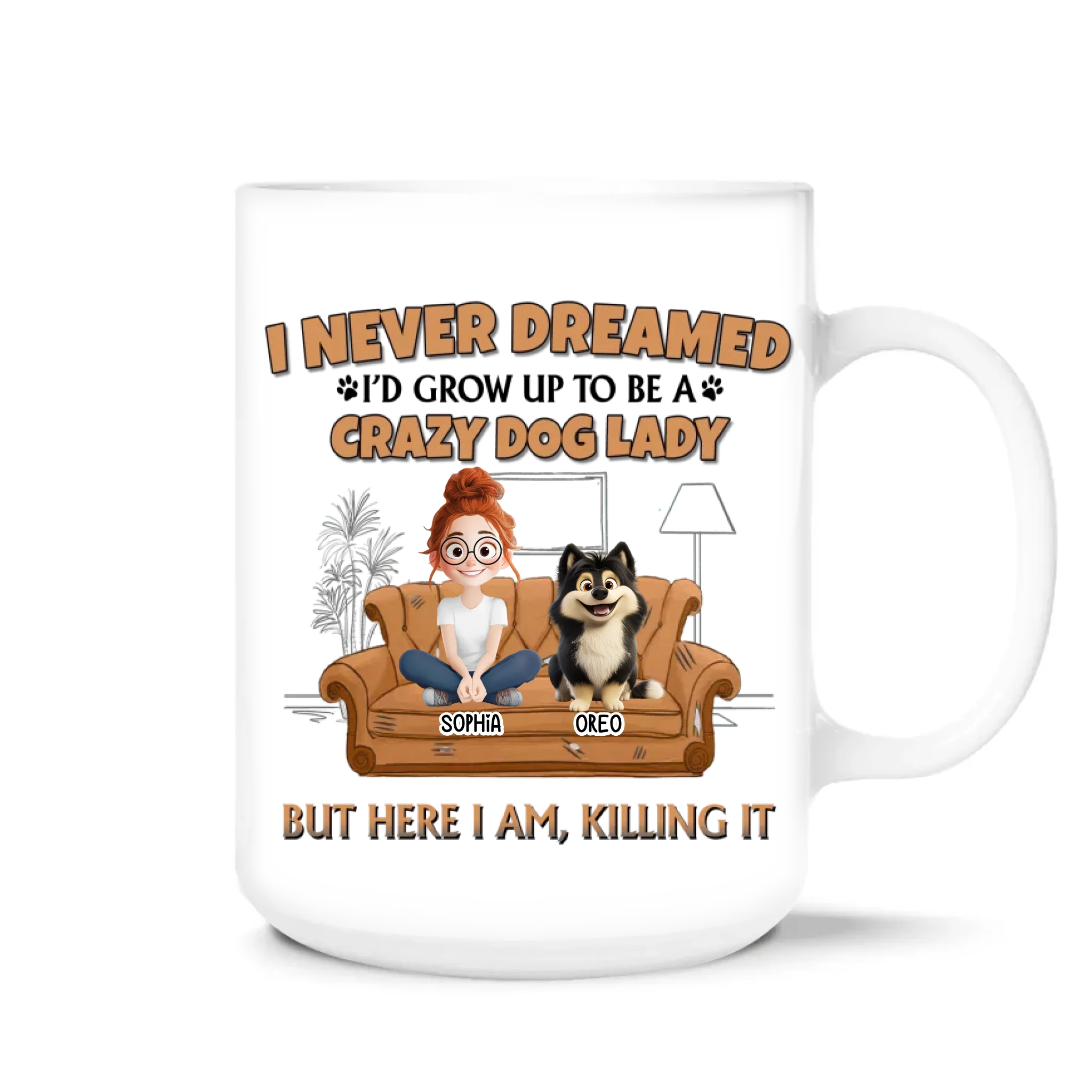 A Crazy Dog Lady - Personalized Mug, Gift for Dog Lovers, Dog Mom Gift, Mother's Day Gift for Dog Mom