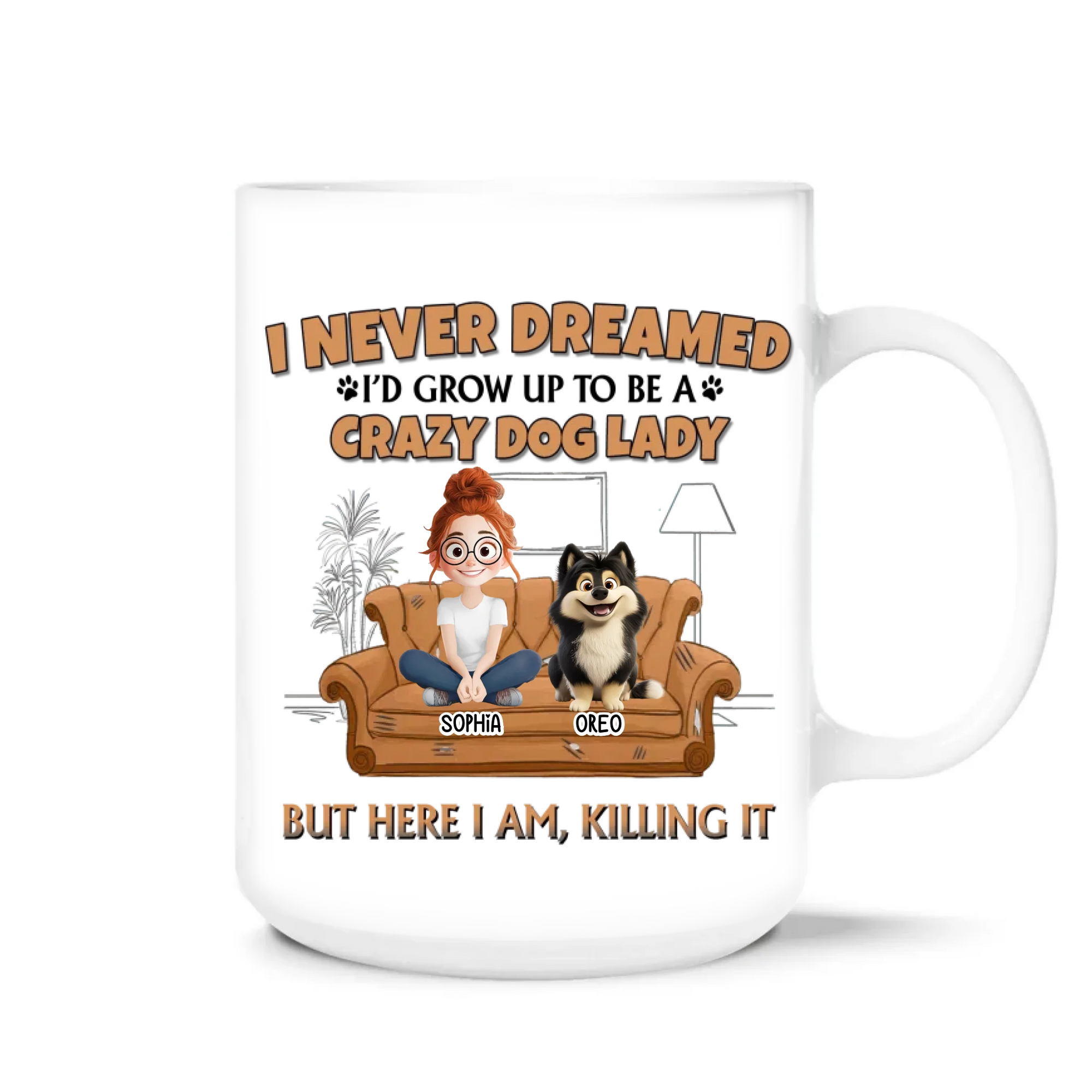 A Crazy Dog Lady - Personalized Mug, Gift for Dog Lovers, Dog Mom Gift, Mother's Day Gift for Dog Mom