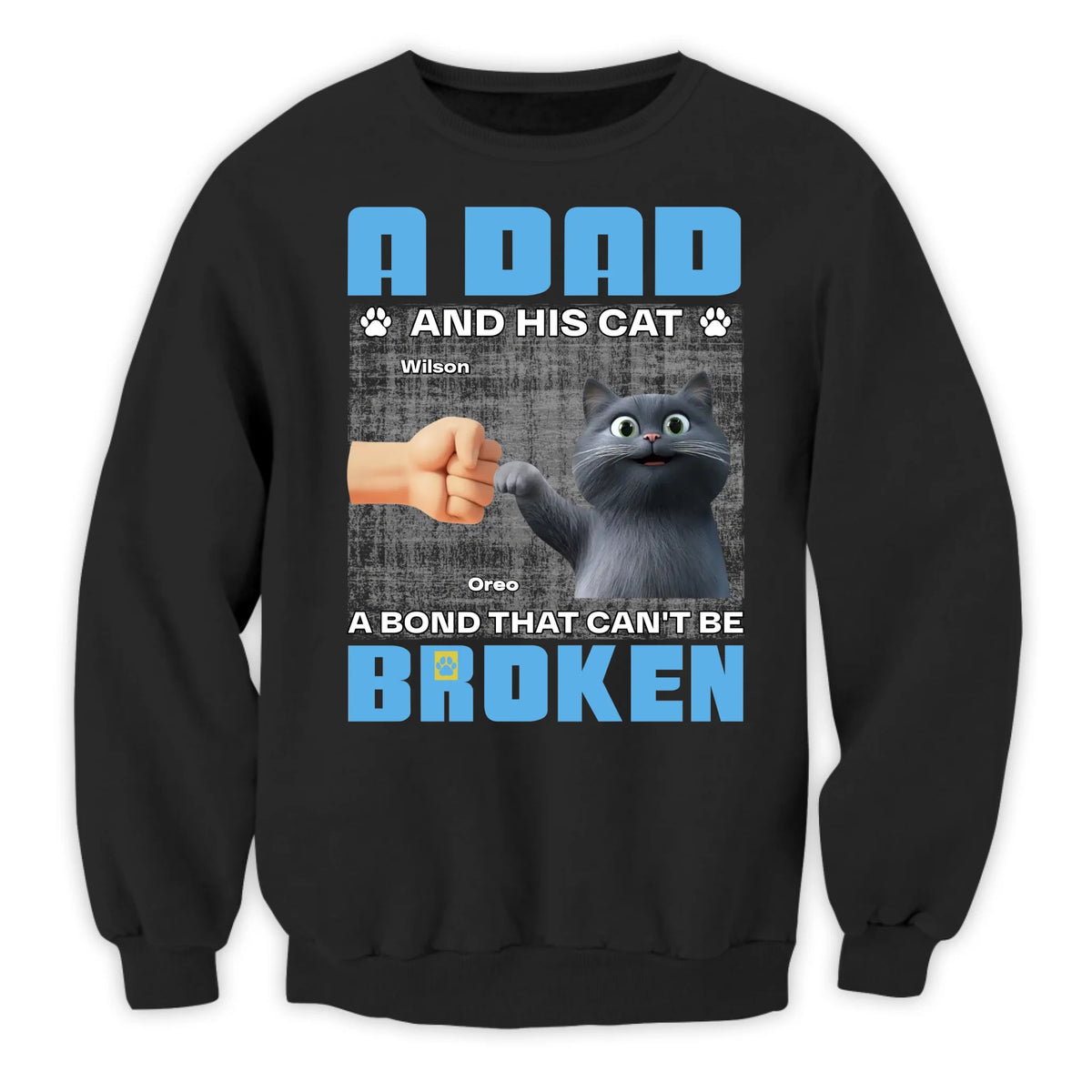 A Dad And His Cats A Bond That Can't Be Broken - Personalized T-shirt, Gift for Cat Dad, Cat Lover Gift, Father's Day Gift for Cat Dad